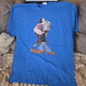 Port and Company Blue Cartoon Graphic Tee